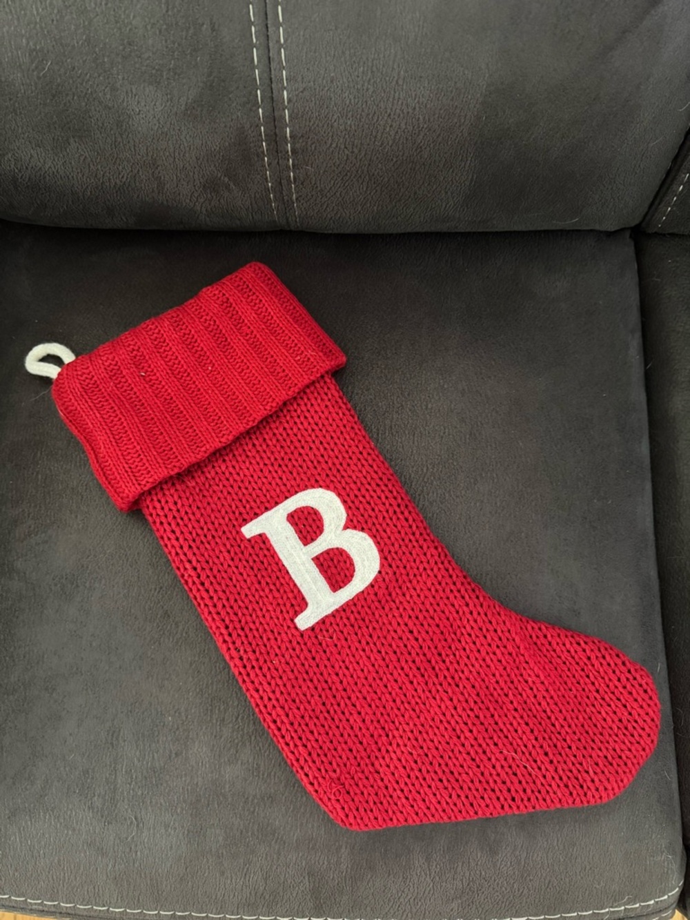 Target Red Knit Christmas Stocking with White Initial B